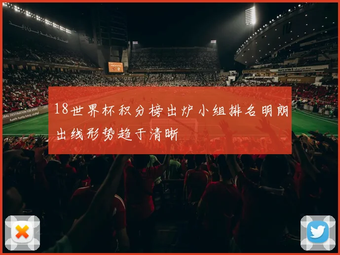 18世界杯积分榜出炉小组排名明朗出线形势趋于清晰